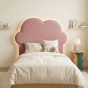 Ver imagem 1 de Cabeceira Infantil Cama Solteiro 0,90m Orgânica Curva Nuvem Bouclê Rosê - Montanari's Decor