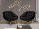 Ver imagem 1 de Kit 2 Poltronas Decorativa Marcela Veludo Preto