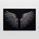 Ver mais imagens de Assas Abstratas Azul Marinho Laranja Sala Quarto Casa Escritório