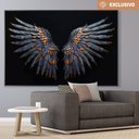 Ver imagem 1 de Assas Abstratas Azul Marinho Laranja Sala Quarto Casa Escritório