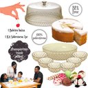 Ver imagem 2 de Kit Boleira Baixa, Saladeira e 6 Tigelas de Plástico Cristal Âmbar Plasutil