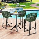 Ver imagem 3 de Kit 06 Banqueta Para Área Gourmet Cozinha Varanda Corda Náutica Porto D04 Verde - Lyam Decor
