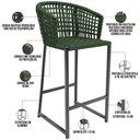Ver imagem 4 de Kit 06 Banqueta Para Área Gourmet Cozinha Varanda Corda Náutica Porto D04 Verde - Lyam Decor