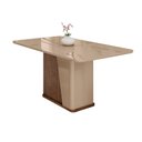 Ver imagem 1 de Mesa de Madeira Harmonia 160 Cm com Vidro Carvalho/fendi - Móveis Bechara