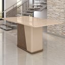 Ver imagem 3 de Mesa de Madeira Harmonia 160 Cm com Vidro Carvalho/fendi - Móveis Bechara