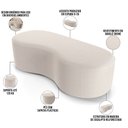 Ver imagem 3 de Puff Decorativo Orgânico para Living Quarto 140cm Orbit W01 Bouclê Creme - Lyam Decor
