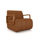 Ver imagem 6 de Kit 2 Poltronas Decorativa Sala de Estar Odessa Braços em Madeira Pu Caramelo G33 - Gran Belo