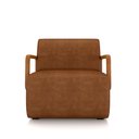 Ver imagem 7 de Kit 2 Poltronas Decorativa Sala de Estar Odessa Braços em Madeira Pu Caramelo G33 - Gran Belo