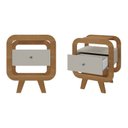 Ver imagem 1 de Kit 2 Mesas de Cabeceira com Tomada USB e 1GAVETA Marrom