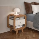 Ver imagem 2 de Kit 2 Mesas de Cabeceira com Tomada USB e 1GAVETA Marrom
