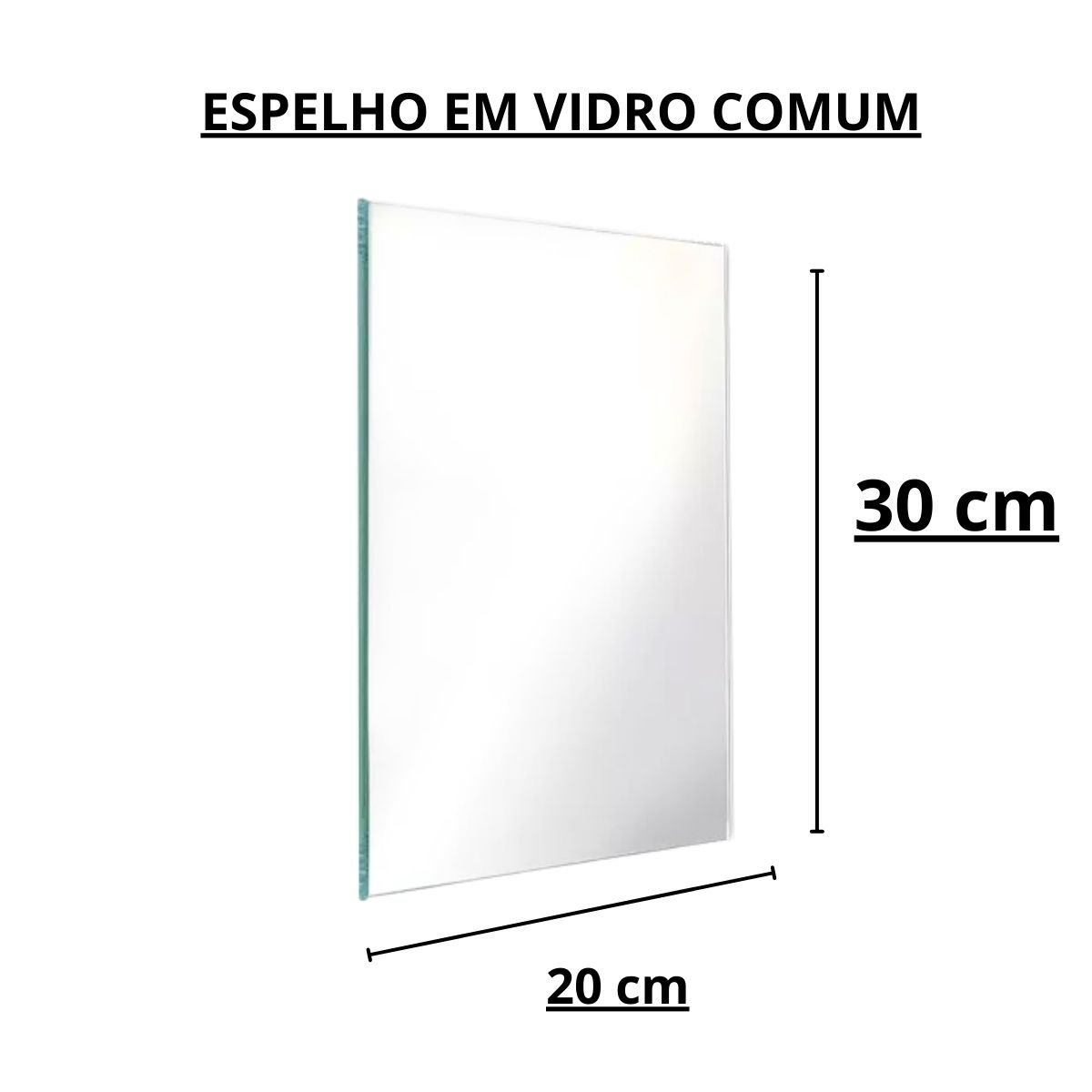 Espelho Retangular Parede 20x30x3 Banheiro Decoração Vidro - 2