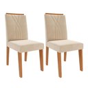 Ver imagem 1 de Kit 2 Cadeiras Estofadas 9582 Suede Cinamomo Nude Molci
