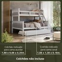 Ver imagem 4 de Beliche Casal Madeira Maciça Reforçada + Cama Aux Solteiro:Branco