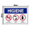 Ver imagem 2 de Combo 3 Placas De Sinalização Higiene, Evite Cumprimentos, Lave As Mãos, Utilize Álcool Gel 30x20 Ac