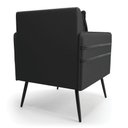 Ver imagem 5 de Kit 02 Poltronas Corino Preto Pés Palito De Ferro Preto