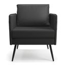 Ver imagem 7 de Kit 02 Poltronas Corino Preto Pés Palito De Ferro Preto