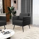 Ver mais imagens de Kit 02 Poltronas Corino Preto Pés Palito De Ferro Preto