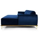 Ver imagem 2 de Sofá 320cm 5 Lugares Chaise Direito Pés Gold Azul Marinho