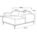 Ver imagem 4 de Sofá 320cm 5 Lugares Chaise Direito Pés Gold Azul Marinho