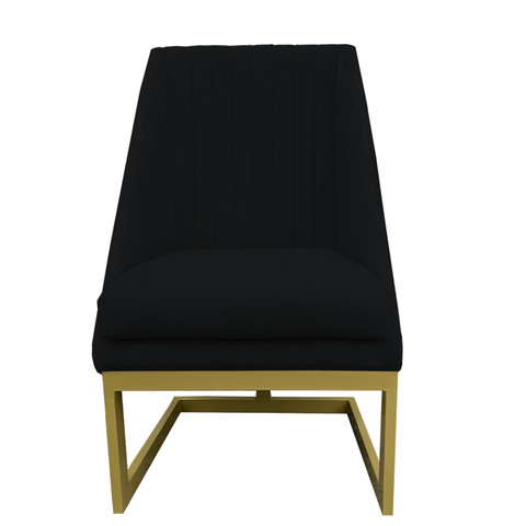 Cadeira para Sala de Jantar Ana Base de Ferro Suede Preto - D'classe Decor