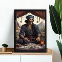 Ver imagem 1 de Quadro Homem Cigano - Tarot 24x18cm:moldura Branca
