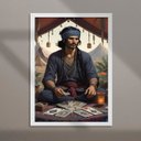 Ver imagem 2 de Quadro Homem Cigano - Tarot 24x18cm:moldura Branca