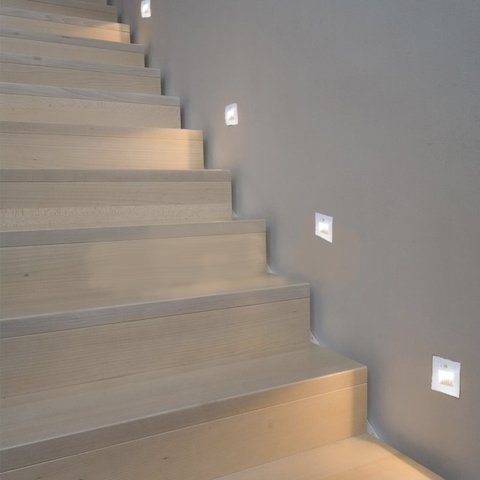 Balizador Parede Led Sensor Presença Embutir Branco Lup73
