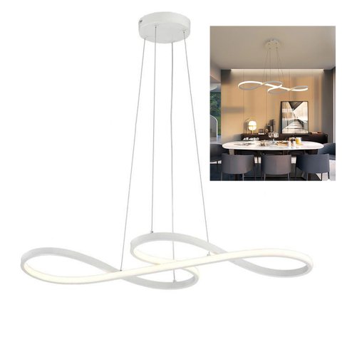Lustre Pendente 3 em 1 Led Arco Infinito Hall de Entrada Recepçao Hotel Restaurante Sala de Jantar I