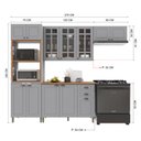 Ver imagem 4 de Armário Cozinha Modulada Completa Americana 100% MDF 270cm Provence Multimóveis Crink-CPL017 Cinza