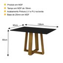 Ver imagem 3 de Mesa de Jantar 136cm Multimóveis CR50044 Carvalho/Preta