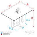Ver imagem 4 de Mesa de Jantar 136cm Multimóveis CR50044 Carvalho/Preta