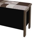 Ver imagem 4 de Puff Baú Organizador Decorativo Porta Objetos Suporta 100 Kg Cor:preto com Nogal