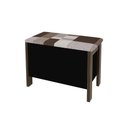 Ver imagem 3 de Puff Baú Organizador Decorativo Porta Objetos Suporta 100 Kg Cor:preto com Nogal