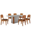 Ver imagem 2 de Mesa de Jantar Isadora 180cm Tampo Mdf Vidro com 6 Cadeiras Copper