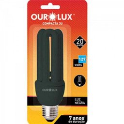 Lâmpada Compacta Luz Negra 3U 20W 127V OUROLUX - 3