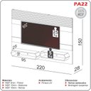 Ver imagem 3 de Painel Ripado Suspenso para TV até 65 Polegadas 100% MDF 220CMX150CM 2 Nichos