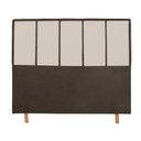 Ver imagem 3 de Cabeceira Cama Box Casal 140cm Suede Marrom e Bege
