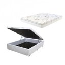 Ver imagem 1 de Cama Box Baú Casal Branco + Colchão Mola Ensacada Rc Sono Leve