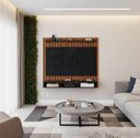 Ver imagem 2 de Painel Aconchego Preto Ripado 3D Tvs até 50 Polegadas Nicho Prateleira Suporte Sala Quarto Moderno