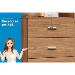 Quarto Casal Completo 3 Peças (1guardaroupa+1cama+1cômoda) Qc90 Jatobá/grafite - Santos Andirá - 4