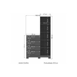 Quarto Casal Completo 3 Peças (1guardaroupa+1cama+1cômoda) Qc90 Jatobá/grafite - Santos Andirá - 10