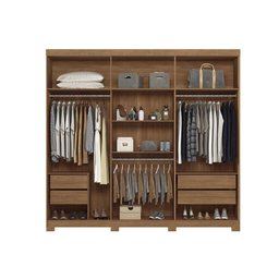 Quarto Casal Completo 3 Peças (1guardaroupa+1cama+1cômoda) Qc90 Jatobá/grafite - Santos Andirá - 8