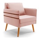 Ver imagem 3 de Kit 02 Poltronas Mari Veludo Rosê Pés Palito Castanho - D’Rossi