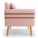 Ver imagem 5 de Kit 02 Poltronas Mari Veludo Rosê Pés Palito Castanho - D’Rossi