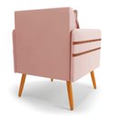 Ver imagem 6 de Kit 02 Poltronas Mari Veludo Rosê Pés Palito Castanho - D’Rossi