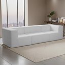 Ver imagem 2 de Sofá 3 Lugares para Sala Living Modular 264cm Lancaster F04 Bouclê Branco - Lyam Decor