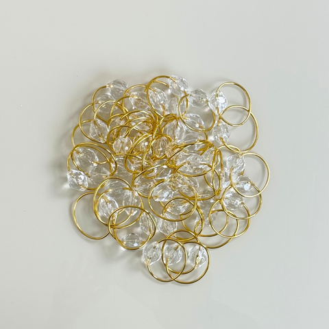 Kit 50 Anéis para Guardanapo Cristalino Dourado 4x3cm – Mesa Posta Sofisticada