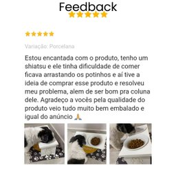 Comedouro Elevado Pet Cachorro Mdf Duo - Porcelana - 6