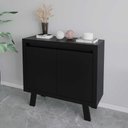 Ver imagem 1 de Balcão para Escritório 90cm X 87cm com 2 Portas e Prateleira Cor:preto