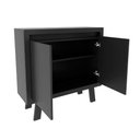 Ver imagem 4 de Balcão para Escritório 90cm X 87cm com 2 Portas e Prateleira Cor:preto